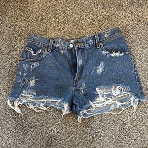 Levi's Ripped Blue Denim Shorts